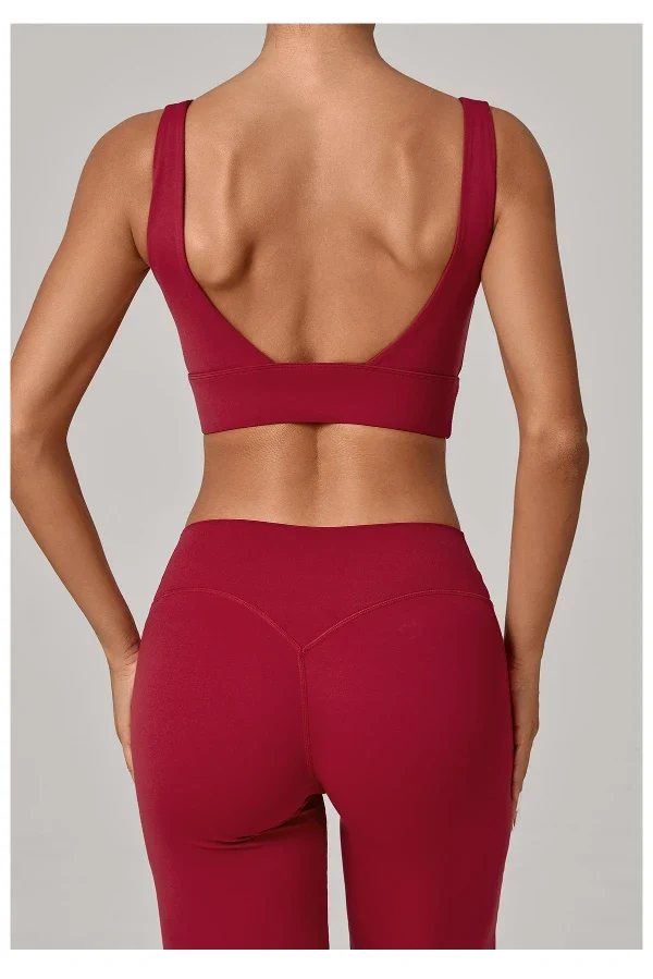 SPARK Women's Wide Hem High Support Open Back Yoga Bra QS25010