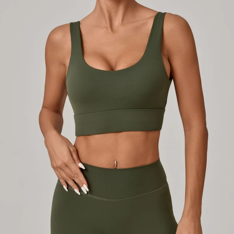 SPARK Women's Wide Hem High Support Open Back Yoga Bra QS25010