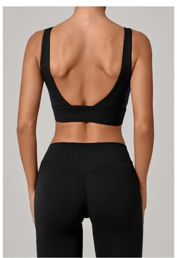 SPARK Women's Wide Hem High Support Open Back Yoga Bra QS25010