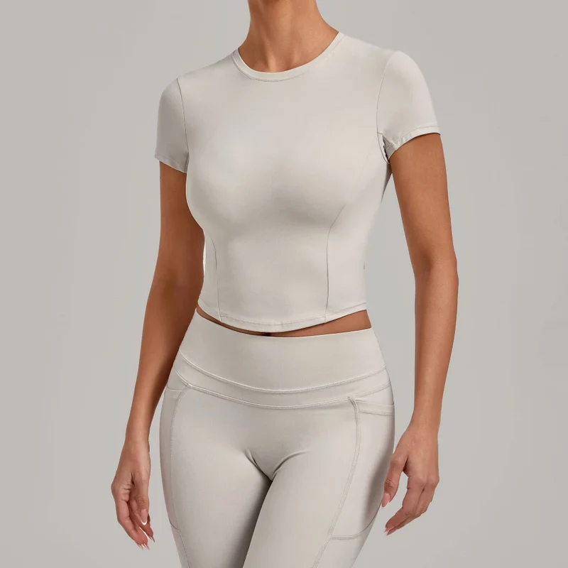 SPARK Women's Summer Fitted Short-Sleeve Yoga T-Shirt QS1369