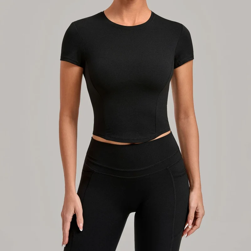 SPARK Women's Summer Fitted Short-Sleeve Yoga T-Shirt QS1369