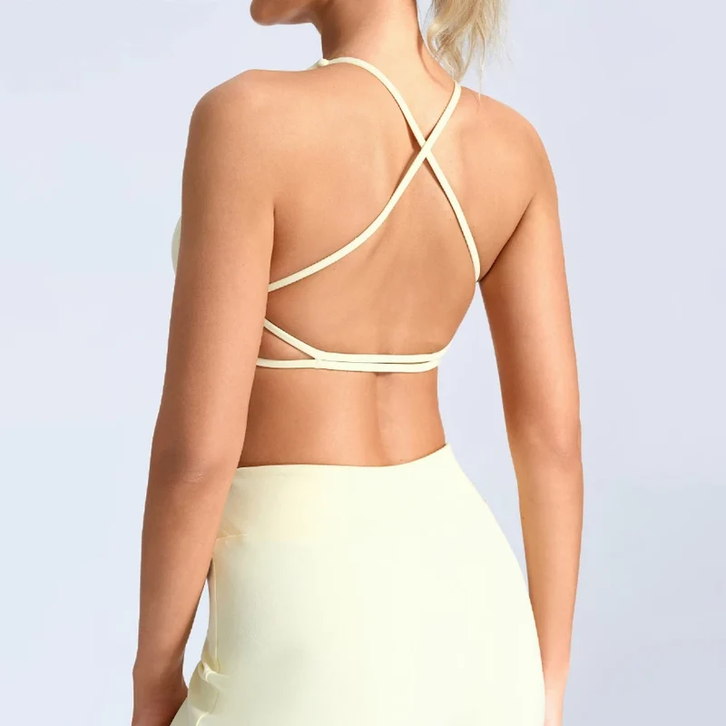 SPARK Women’s Cross-Back Yoga Top with Built-in Bra CY3535