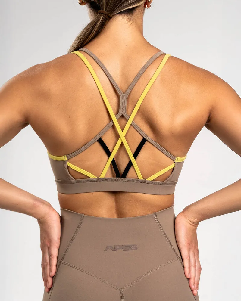 Apes Essentials Laces Bra Taupe/Yellow