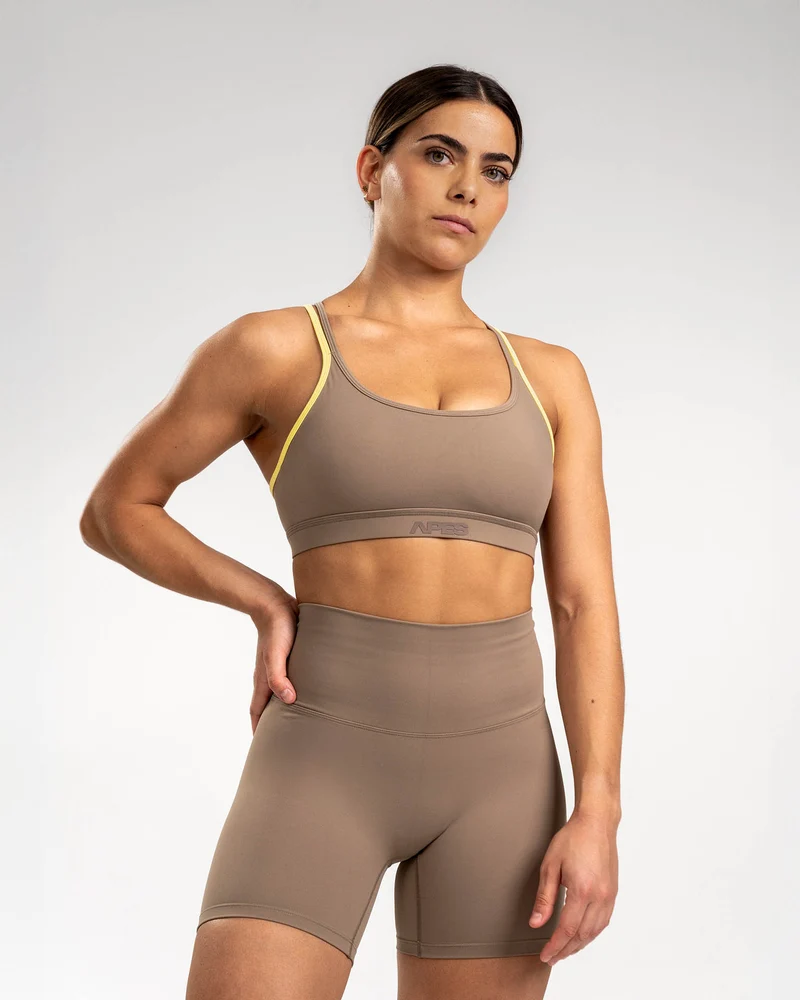 Apes Essentials Laces Bra Taupe/Yellow