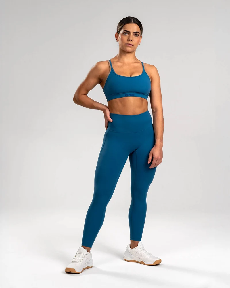 Apes Essentials Laces Bra Teal/Taupe
