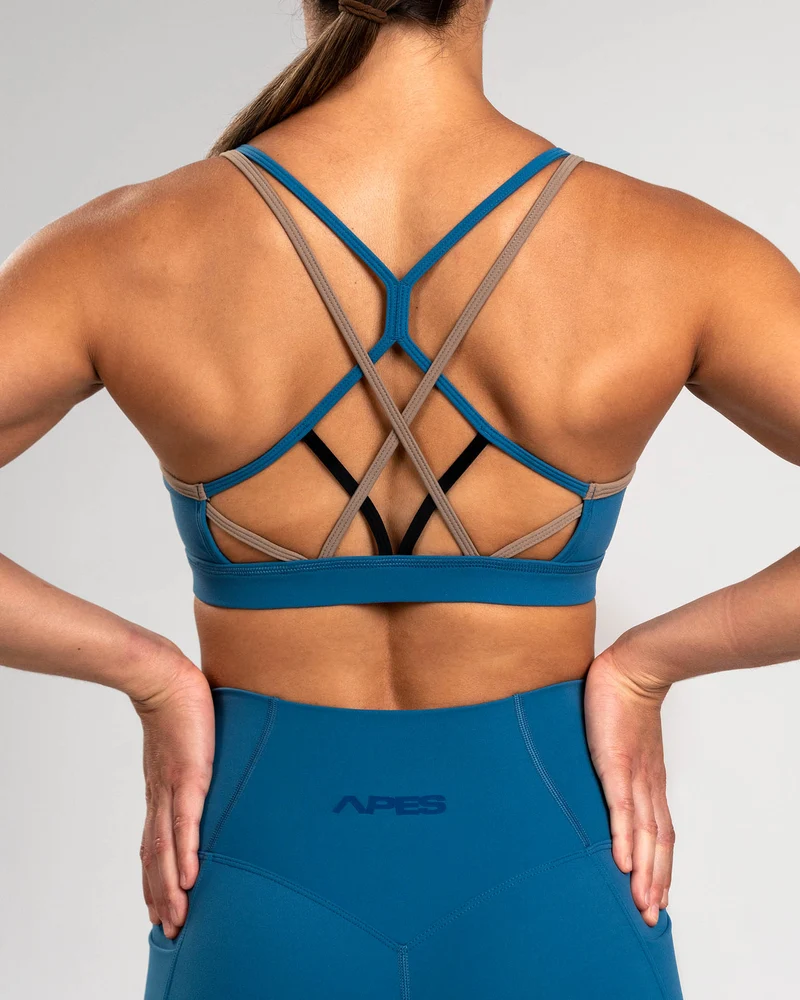 Apes Essentials Laces Bra Teal/Taupe