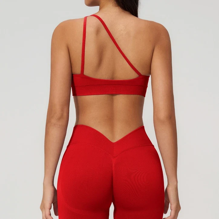 SPARK Spring New One Shoulder Pretty-Back Yoga Bra ZC7790
