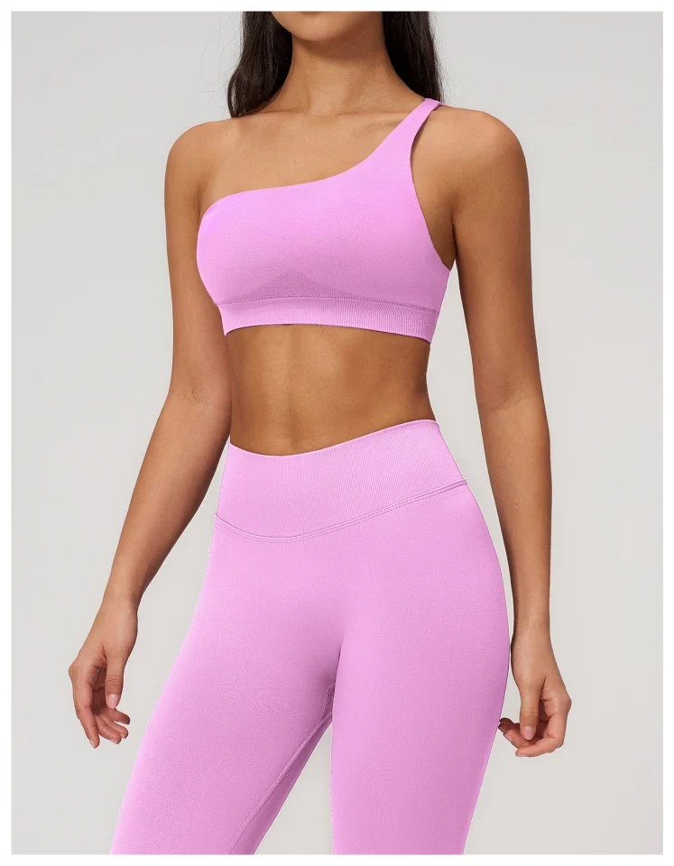 SPARK Spring New One Shoulder Pretty-Back Yoga Bra ZC7790