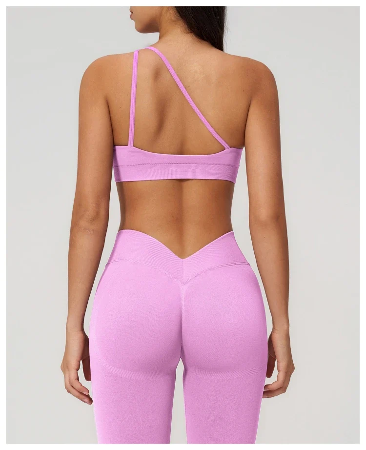 SPARK Spring New One Shoulder Pretty-Back Yoga Bra ZC7790