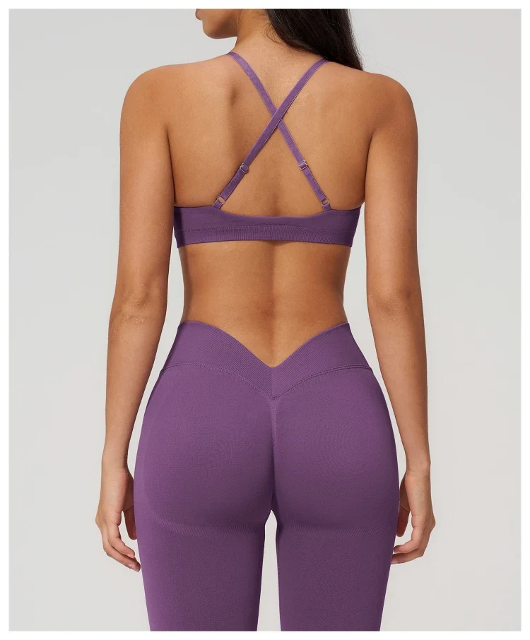 SPARK Seamless Cross Back Adjustable Sports Yoga Bra ZC7790