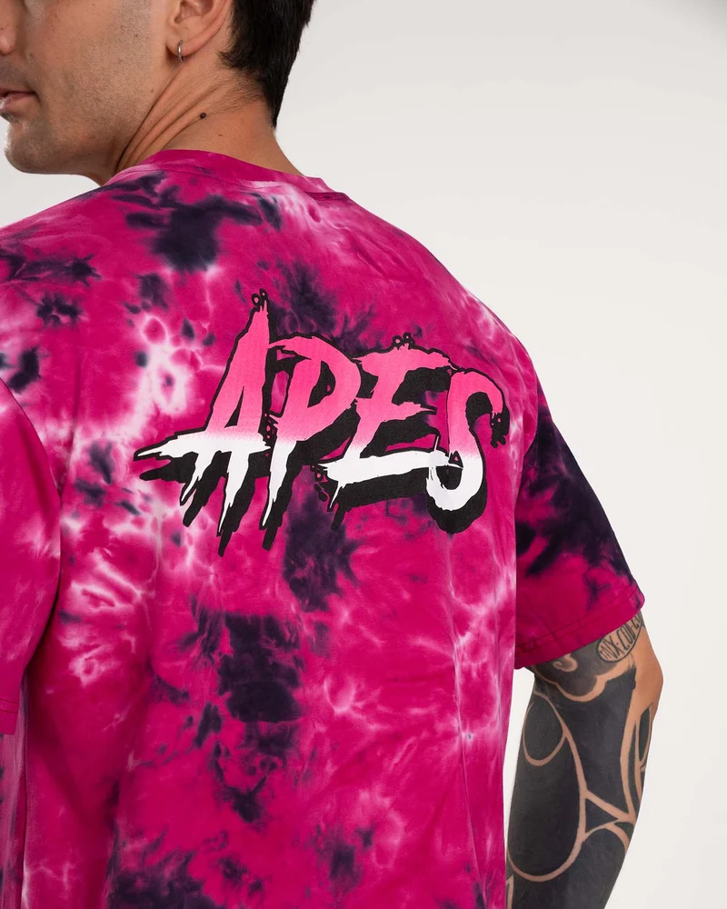 T-shirt Oversize Apes Lab. Tie Dye Pink
