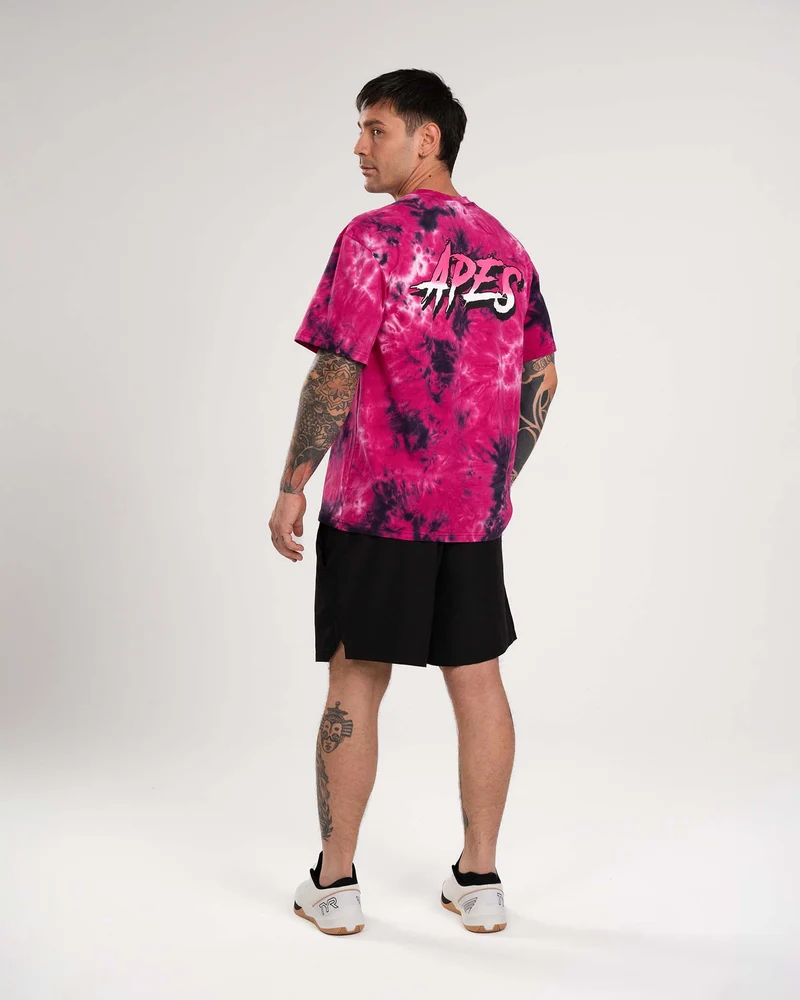 T-shirt Oversize Apes Lab. Tie Dye Pink