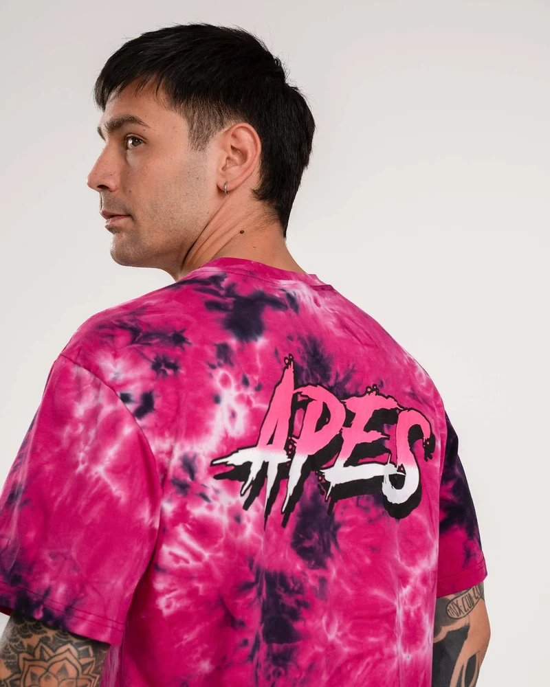 T-shirt Oversize Apes Lab. Tie Dye Pink