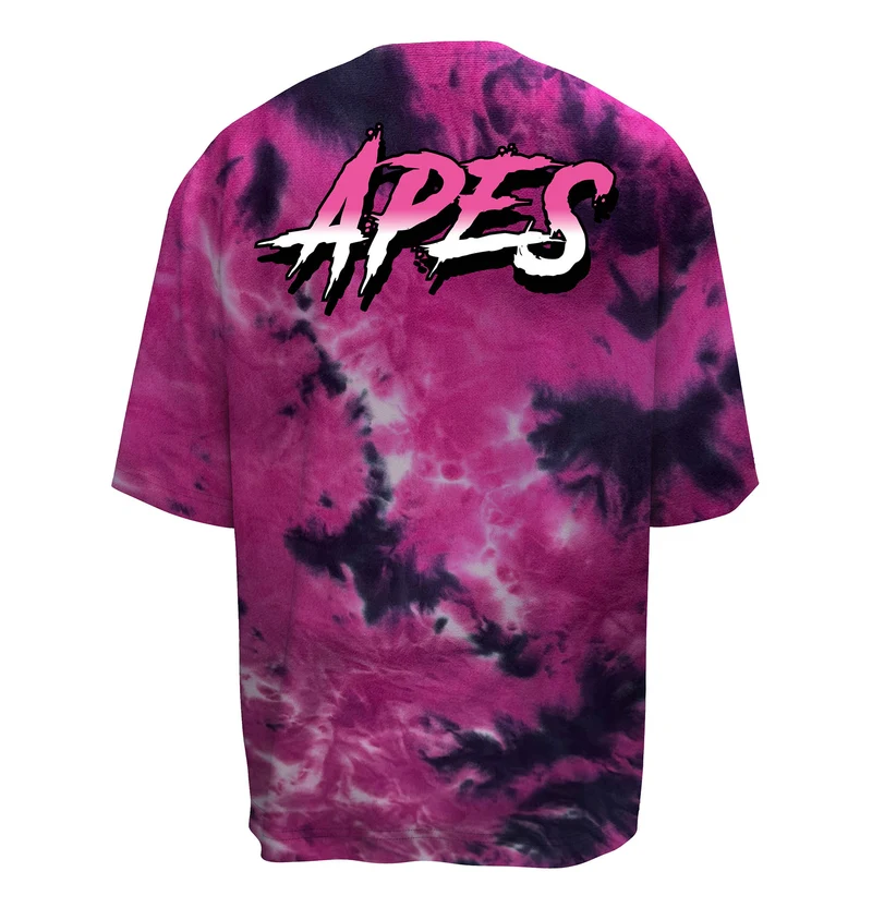 T-shirt Oversize Apes Lab. Tie Dye Pink