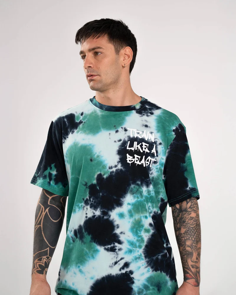 T-shirt Oversize Apes Lab. Tie Dye Green