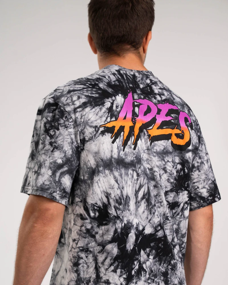 T-shirt Oversize Apes Lab. Tie Dye Black/White