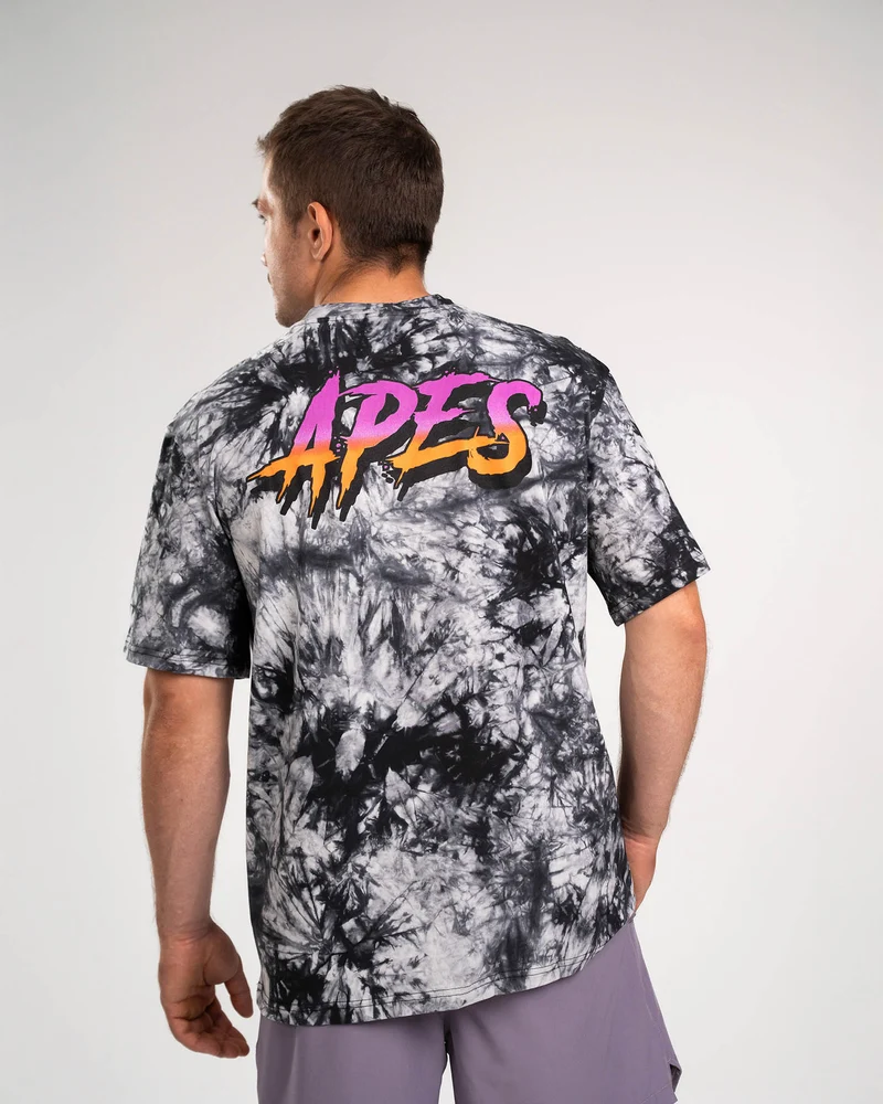 T-shirt Oversize Apes Lab. Tie Dye Black/White