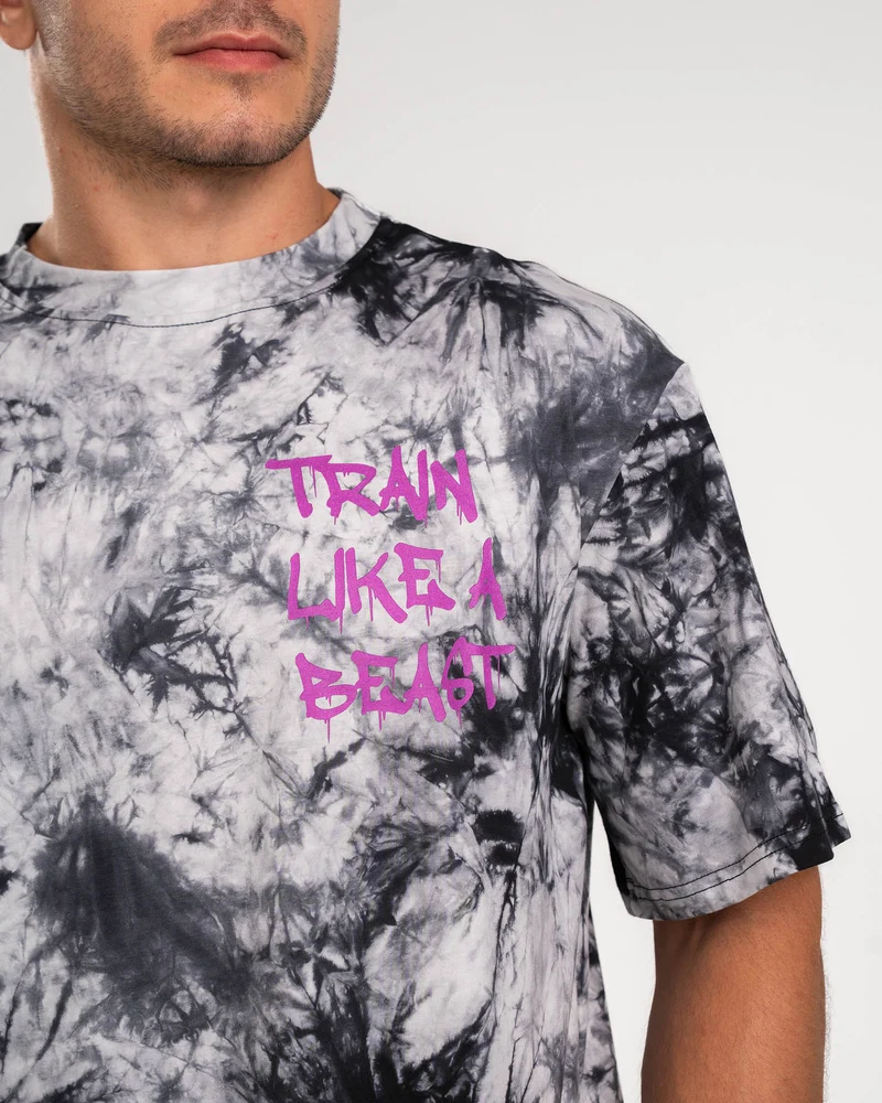 T-shirt Oversize Apes Lab. Tie Dye Black/White