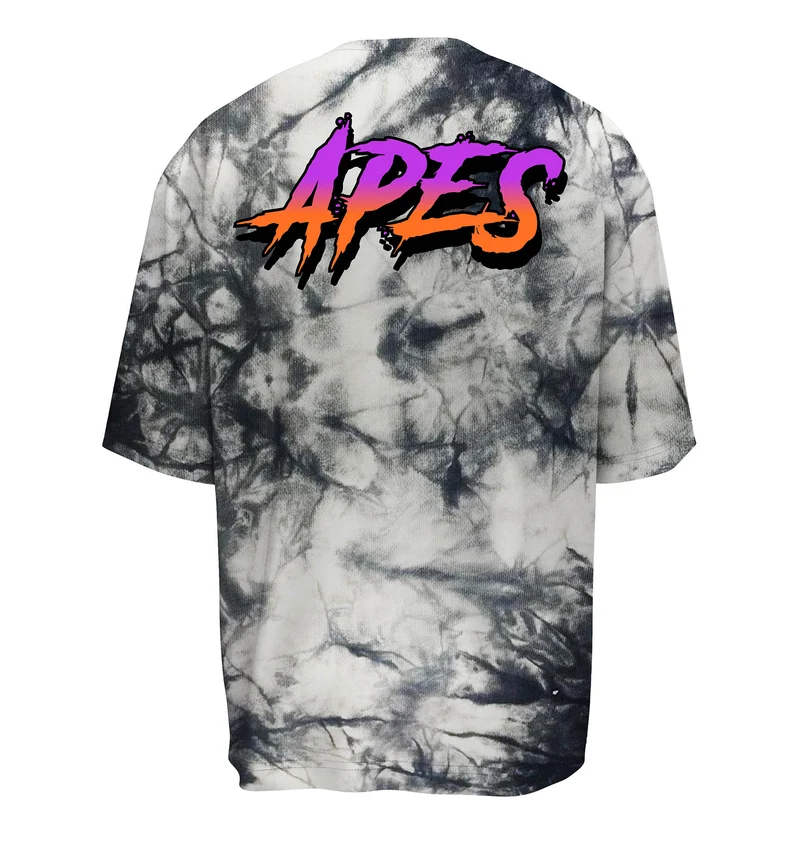 T-shirt Oversize Apes Lab. Tie Dye Black/White
