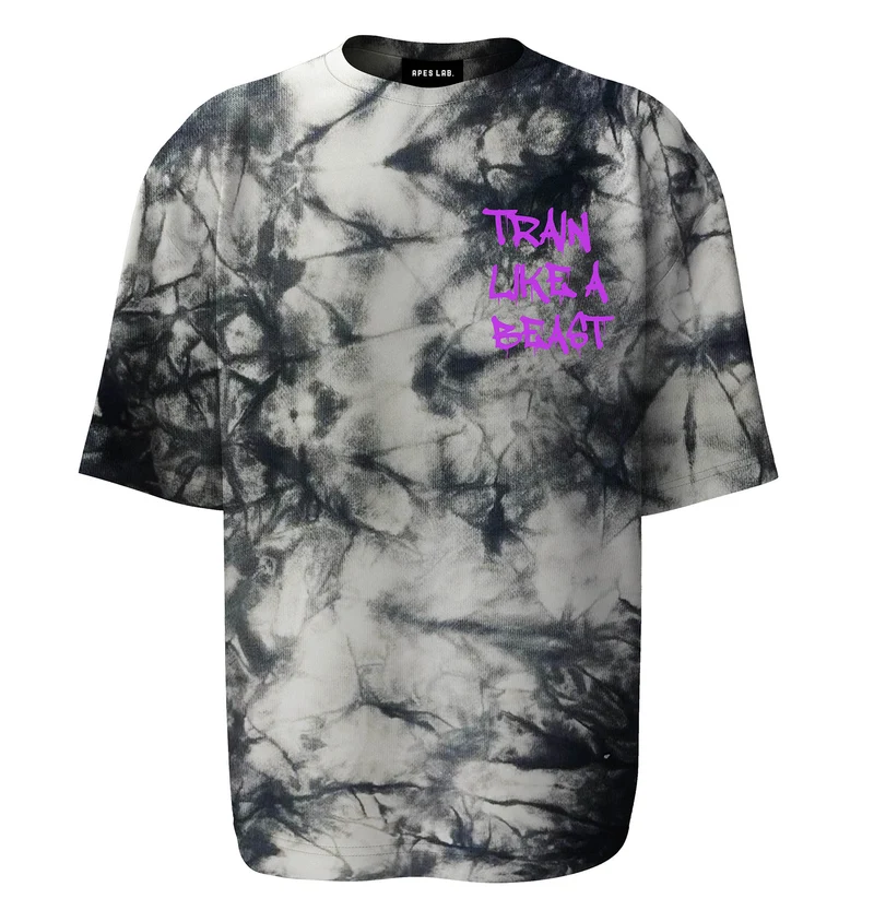 T-shirt Oversize Apes Lab. Tie Dye Black/White