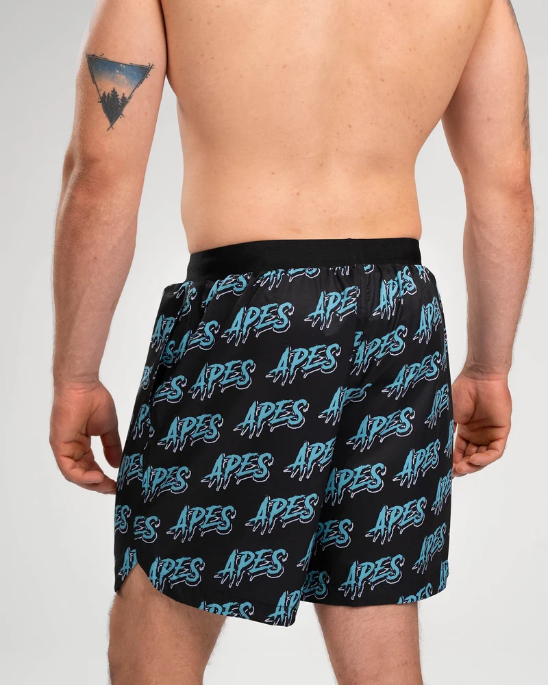 Apes Monogram Shorts Black/Sky Blue