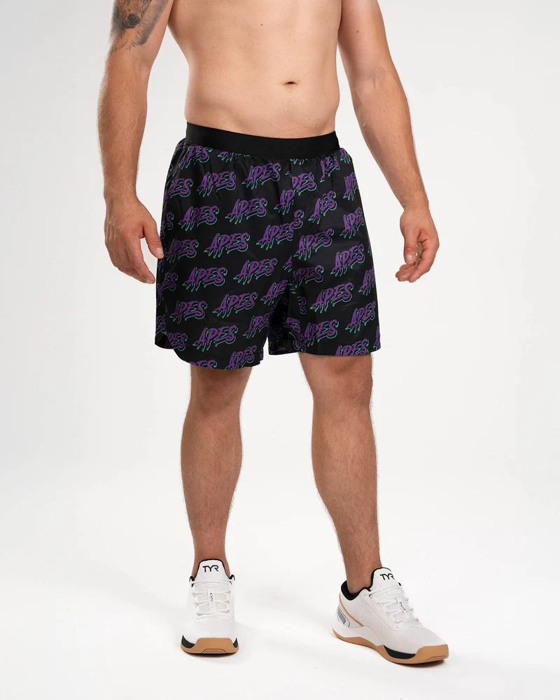 Apes Monogram Shorts - Purple/Green