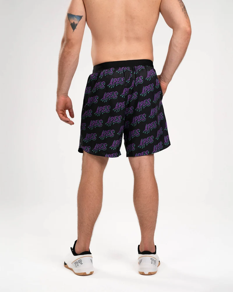 Apes Monogram Shorts - Purple/Green