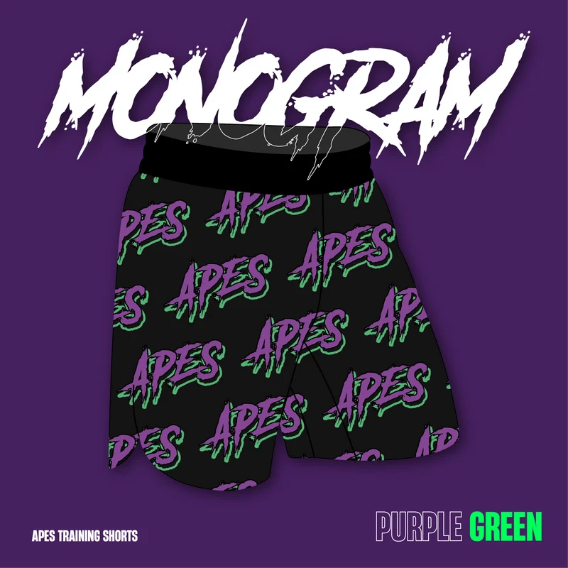 Apes Monogram Shorts - Purple/Green