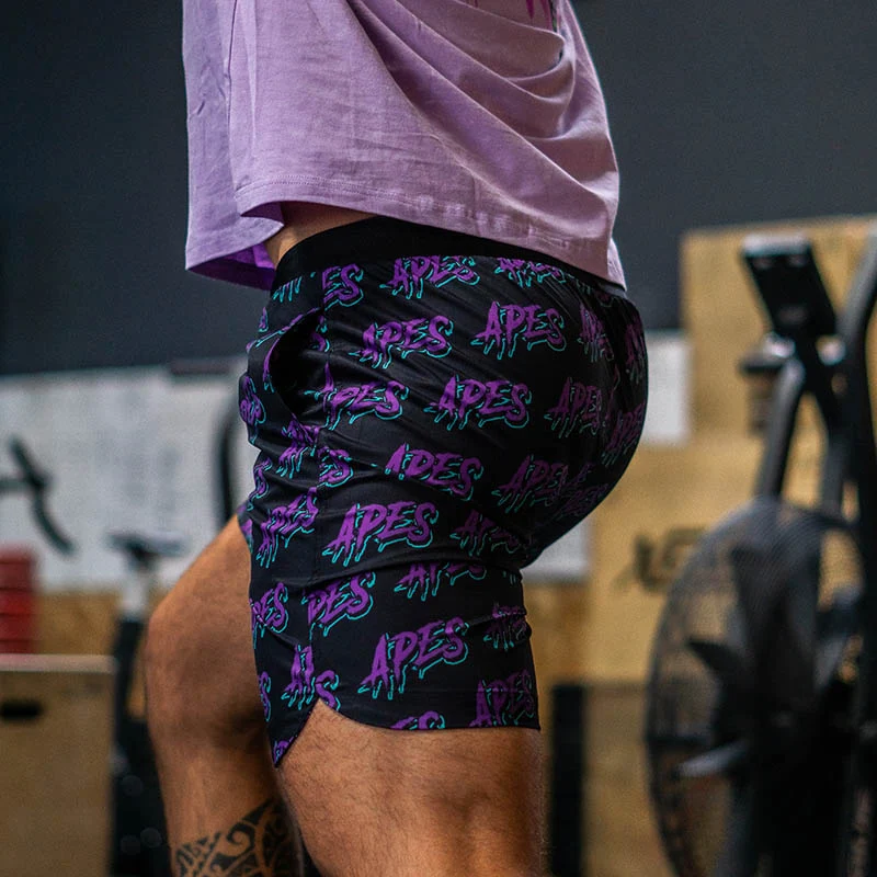 Apes Monogram Shorts - Purple/Green