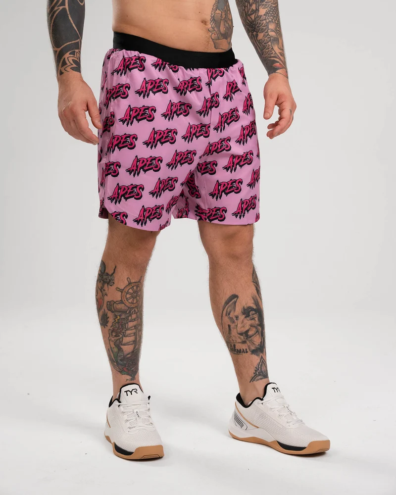 Apes Monogram Shorts - Total Pink