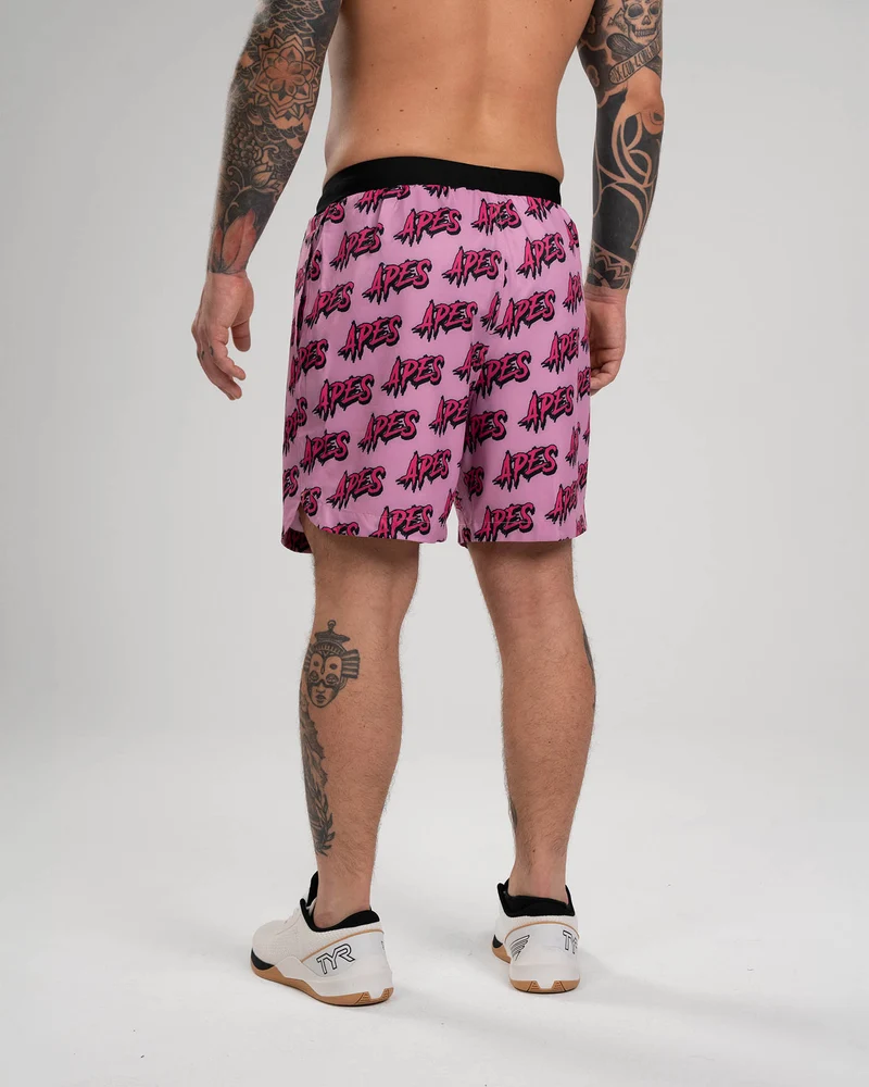 Apes Monogram Shorts - Total Pink