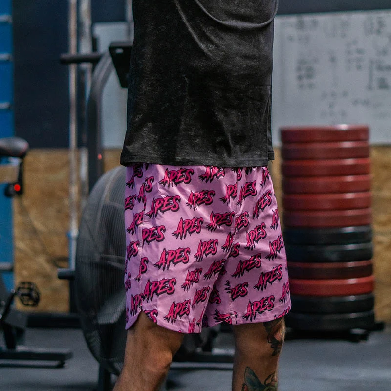 Apes Monogram Shorts - Total Pink