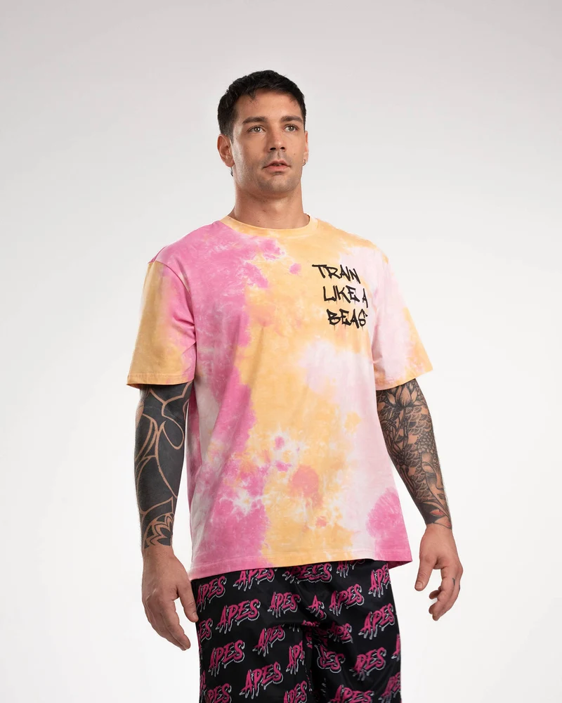 T-shirt Oversize Apes Lab. Tie Dye Tropical