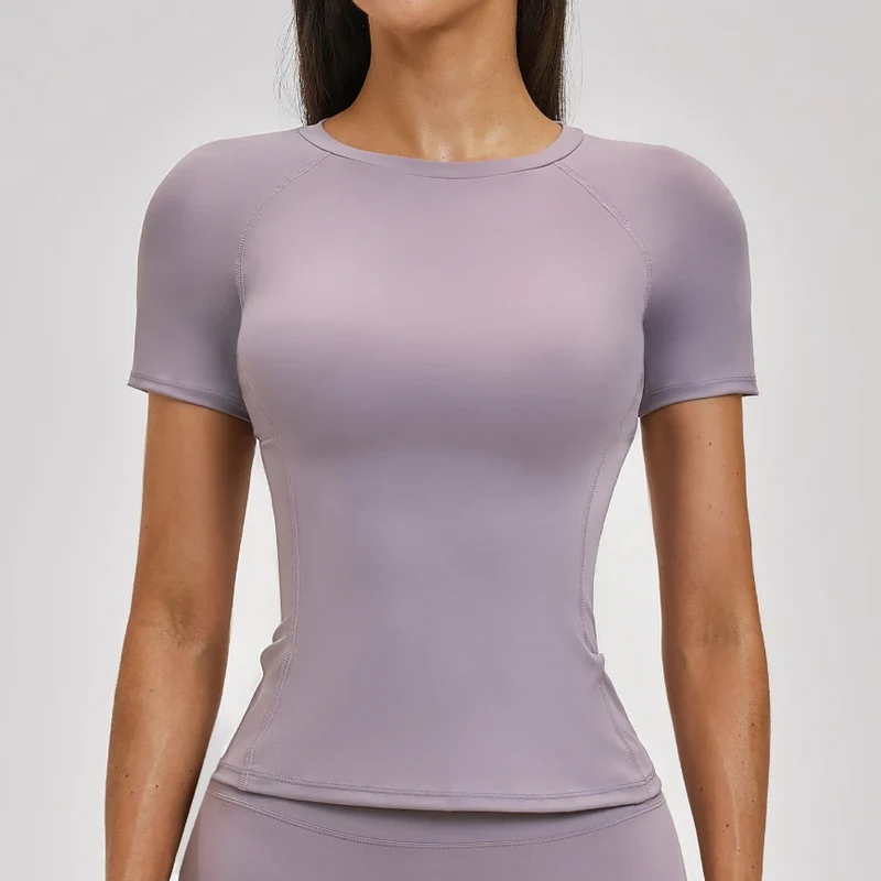 SPARK Normal Crew Neck Slim Yoga Short Sleeve Top ZC2546