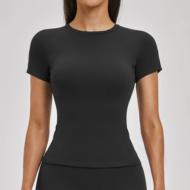 SPARK Normal Crew Neck Slim Yoga Short Sleeve Top ZC2546