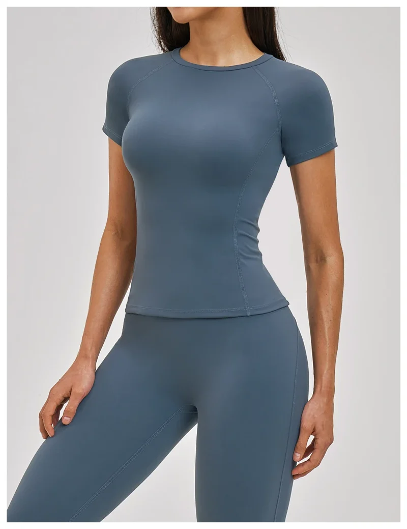 SPARK Normal Crew Neck Slim Yoga Short Sleeve Top ZC2546