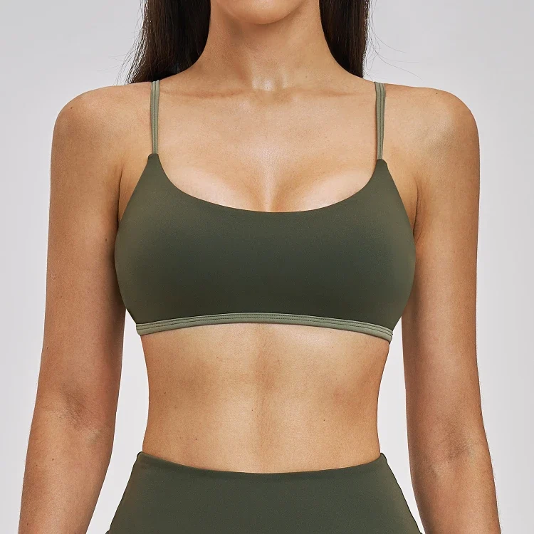 SPARK Women's Color Block Spaghetti Strap Yoga Bra ZC6116