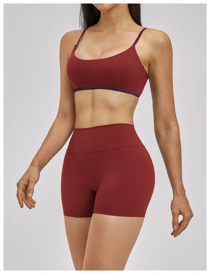 SPARK Women's Color Block Spaghetti Strap Yoga Bra ZC6116