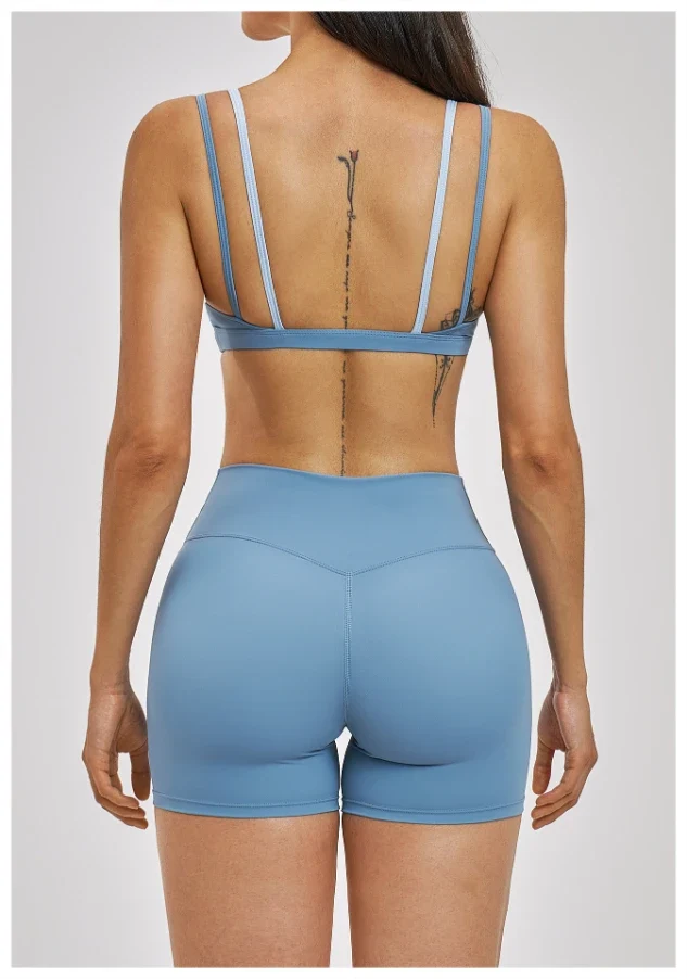 SPARK Women's Double-layer Fake Two-piece Color-Blocking Yoga Bra ZC6116