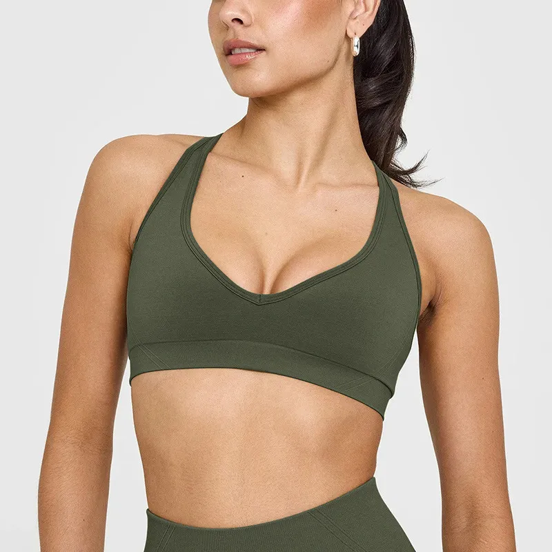 SPARK Seamless Women's V Neck Racerback Fitness Bra RX6017