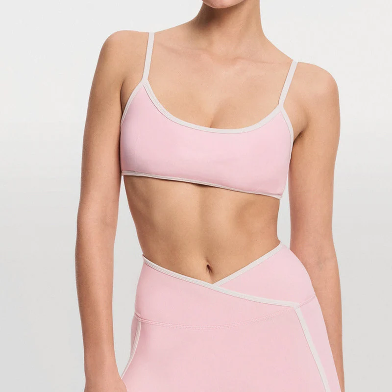 SPARK Contrast Color Spaghetti Straps Fitness Sports Bra RX6008