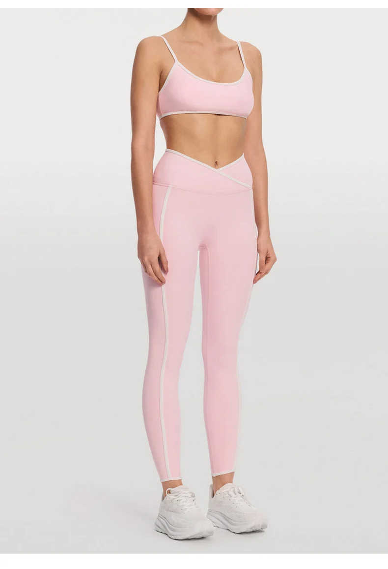 SPARK Contrast Color Spaghetti Straps Fitness Sports Bra RX6008