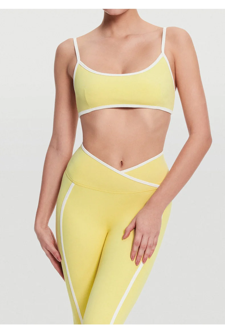 SPARK Contrast Color Spaghetti Straps Fitness Sports Bra RX6008