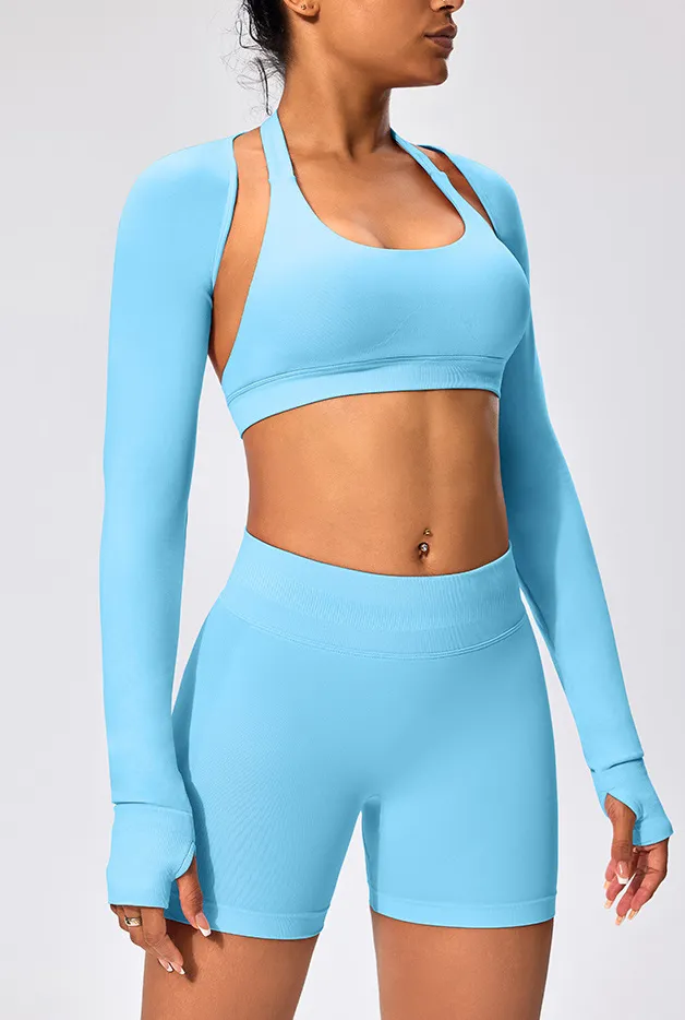 SPARK Women's Thin Smock with Open Back Fitness Cropped Top RX2376