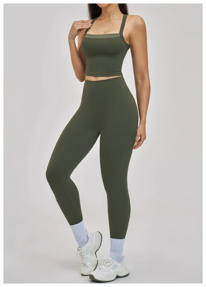 SPARK Women’s 2-in-1 Color Block Cross Back Yoga Tank Top ZC6116