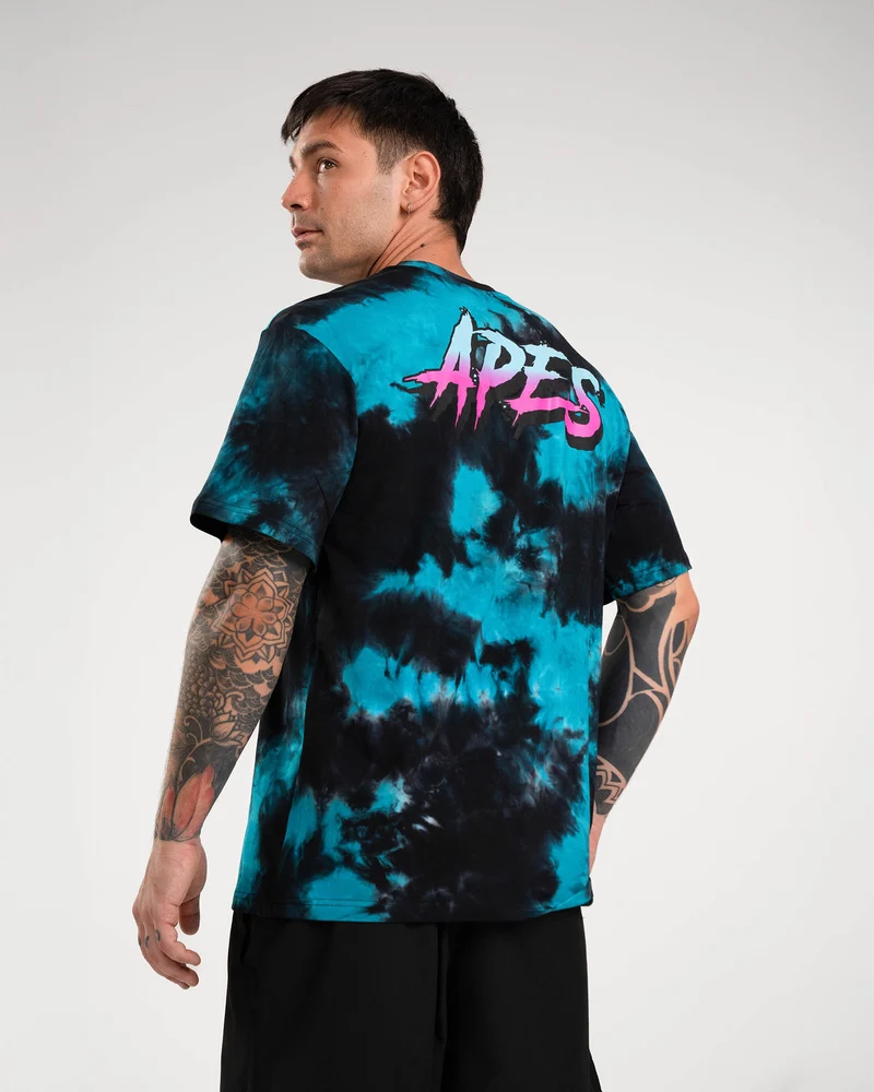 T-shirt Oversize Apes Lab. Tie Dye Sky Blue