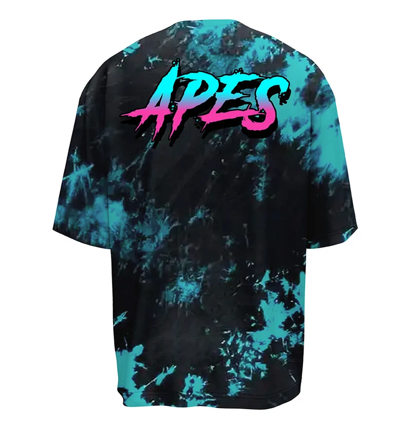 T-shirt Oversize Apes Lab. Tie Dye Sky Blue