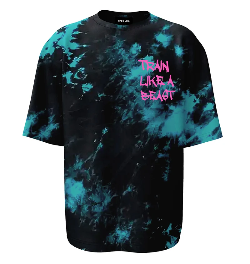 T-shirt Oversize Apes Lab. Tie Dye Sky Blue