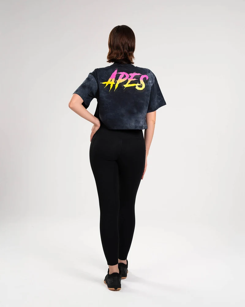 T-shirt Crop Oversize Apes Lab. Tie Dye Black