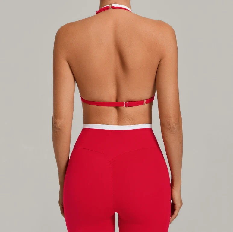 SPARK Color Block Fake Two-Piece Yoga Fitness Bra TF40602